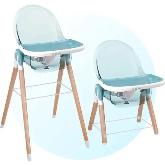 Children of Design Adjustable & Reclining 6-in-1 Deluxe Wooden High Chair for Babies & Toddlers image {1}