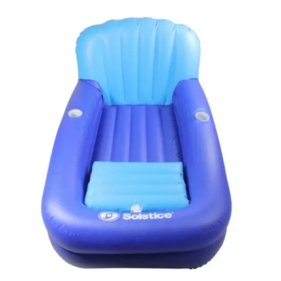 Swim Central Inflatable Swimming Pool Lounger with Ice Cooler - 64" - Blue image {3}
