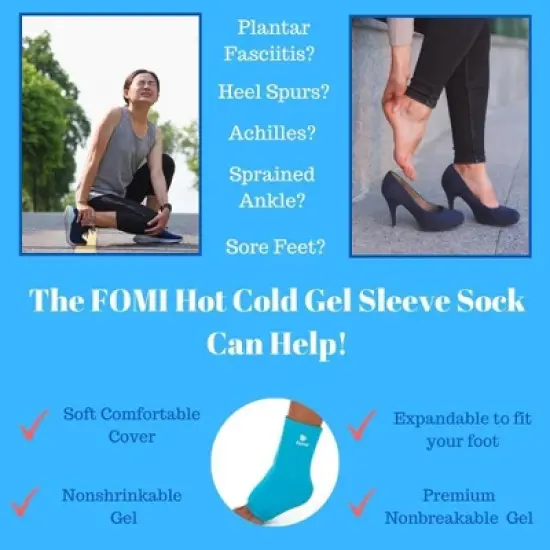 FOMI 2 Pack Hot Cold Ankle Foot Gel Ice Pack Wrap image {3}