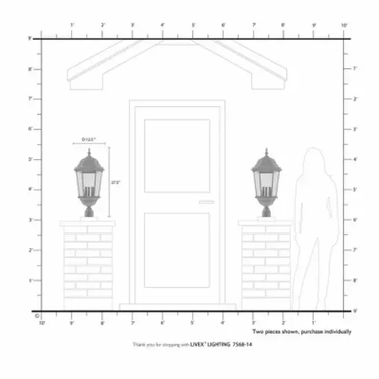 Livex Lighting Hamilton 3 - Light Post Light in  Textured Black image {1}