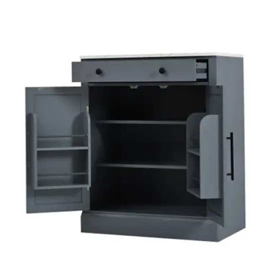 TIRAMISUBEST 4-Piece Freestanding Kitchen Pantry Cabinet Combo, Tall Kitchen Hutch with Storage Drawers and Adjustable Shelf image {12}