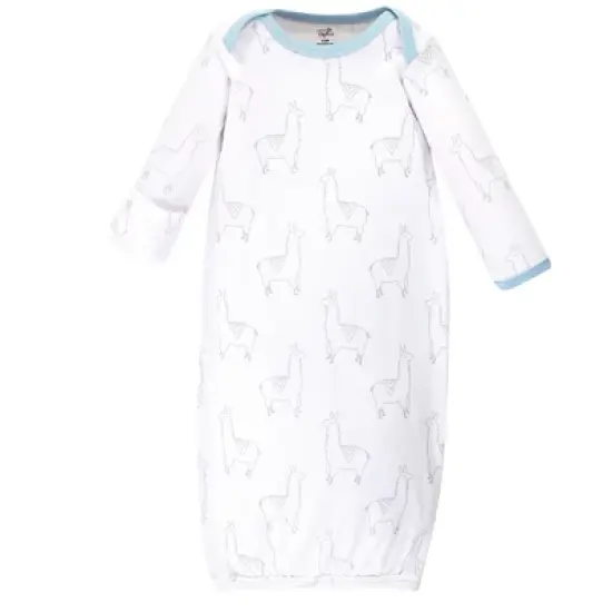 Touched by Nature Baby Boy Organic Cotton Long-Sleeve Gowns 3pk, Cactus Llama image {2}