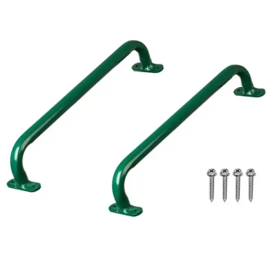 Green Metal Safety Grab Handles Set, Kids Outdoor Play House Hand Grip Bars for Jungle Gym Playground Set Accessory image {4}