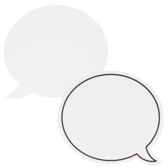 Juvale 48 Pack Dry Erase Speech Bubble Cutouts for Bulletin Boards, Classroom Teaching Supplies, 2 Designs Solid and Dotted Outline, 9 x 8 In image {7}