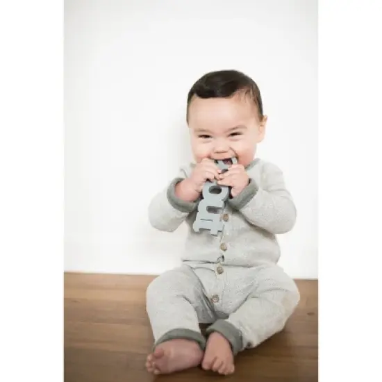 Hudson & Heart Company Peace Out Teetheword Baby Teether - Gray 2.4oz image {2}