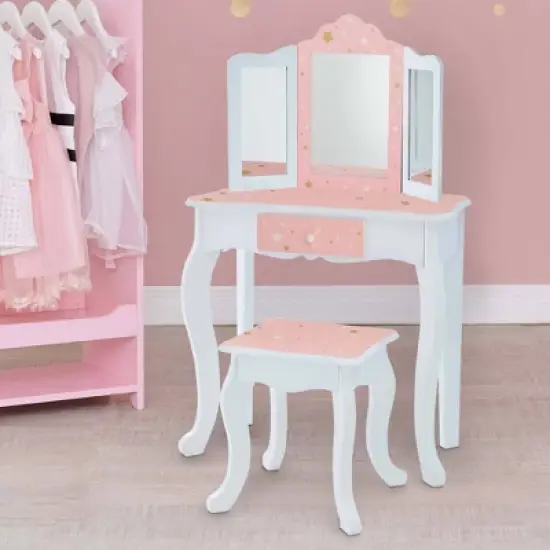Fashion Twinkle Star Gisele Play Vanity Set Pink/White - Teamson Kids image {11}