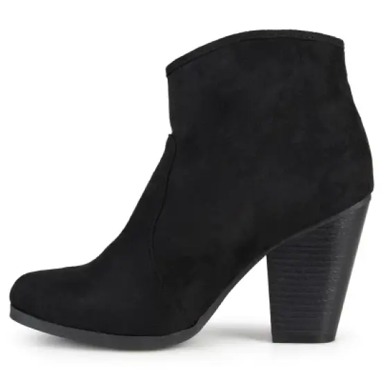 Journee Collection Womens Link Outside Zip Stacked Heel Booties image {1}