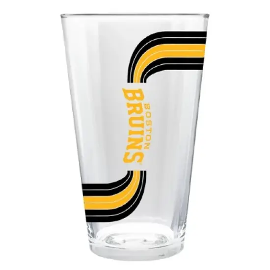 NHL Boston Bruins Retro Wave Pint Glass - 16oz image {1}