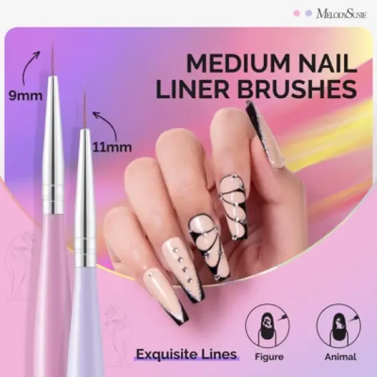 Nail Art Liner Brushes 5Pcs-5/7/9/11/20mm image {4}