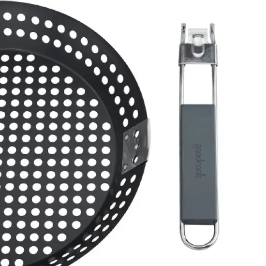 GoodCook Nonstick Carbon SteelPan with Detachable Wood and Metal Handle image {1}