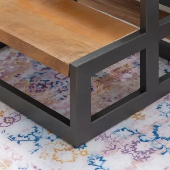 Barberry Wood and Metal Bed Steps - Powell image {9}