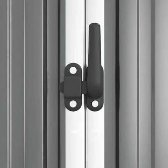 vidaXL Tool Shed Storage House Garden Lawn Equiment Organizer Galvanized Steel - Gray 88.6" x 35" x 63.4" image {5}