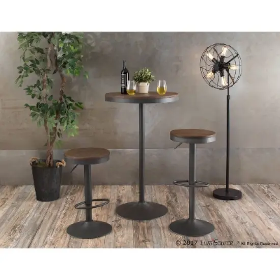 Set of 2 Dakota Adjustable Industrial Barstools - LumiSource image {7}