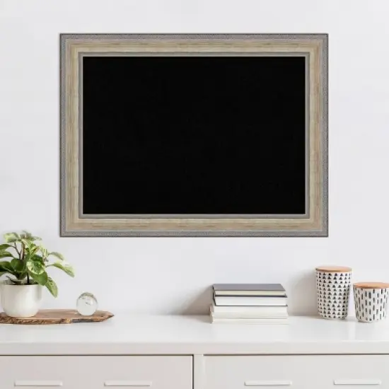 33"x25" Wood Frame Black Cork Board Fleur Champagne Silver - Amanti Art: Bulletin Board, Cork Material, Wall Mount, No Choking Hazard image {8}