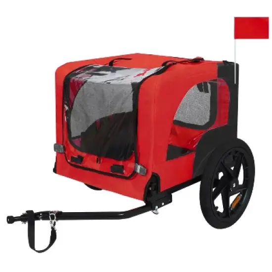 Pet Bike Trailer Dog Cart for Bicycle,Suitable for Small and Medium Pets, Easy Folding Cart Frame, Quick Release Wheel, Non-Slip Floor, Internal Leash image {1}