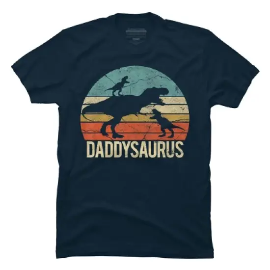 Men's Design By Humans Retro Daddy Dinosaur Daddysaurus Roar By nathanhoang T-Shirt image {5}