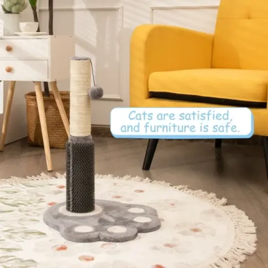 Costway 20.5'' Tall Cat Scratching Post Claw Scratcher w/ Sisal Rope & Plush Ball image {2}