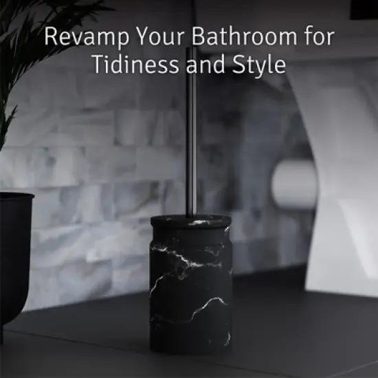Creative Scents Toilet Brush and Holder Set (Marble Look) image {1}