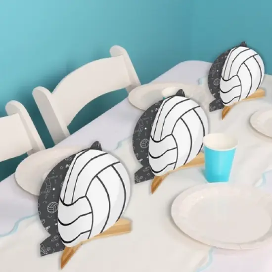 Big Dot of Happiness 3D Volleyball Centerpiece Table Decorations, Freestanding Volleyball Baby Shower or Birthday Party Centerpieces - 8 Count image {4}
