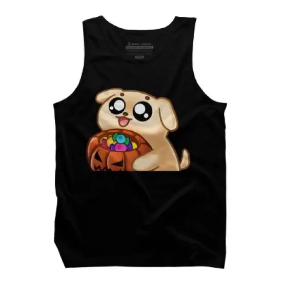 Men's Design By Humans Halloween Candy Pup By Puppers Tank Top image {4}