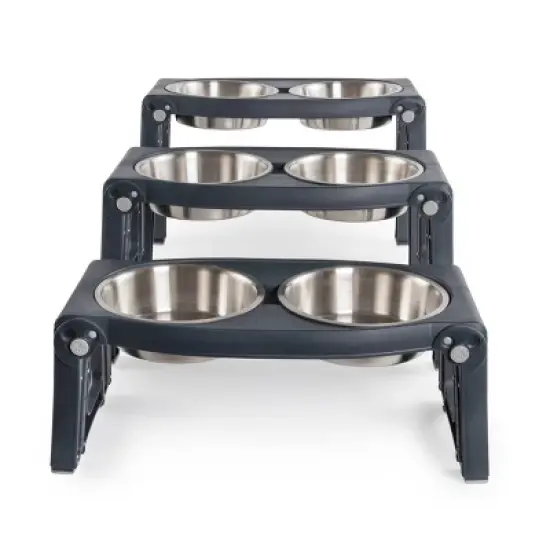 Dexas Adjustable Height Stainless Steel Dog Bowl image {1}