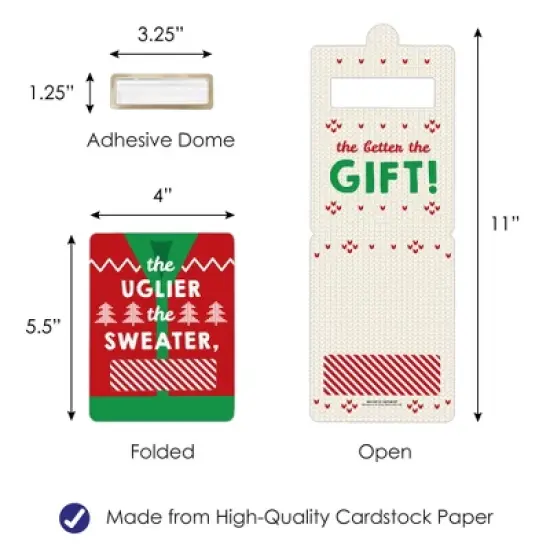 Big Dot of Happiness Ugly Sweater - DIY Assorted Holiday and Christmas Party Cash Holder Gift - Funny Money Cards - Set of 6 image {4}