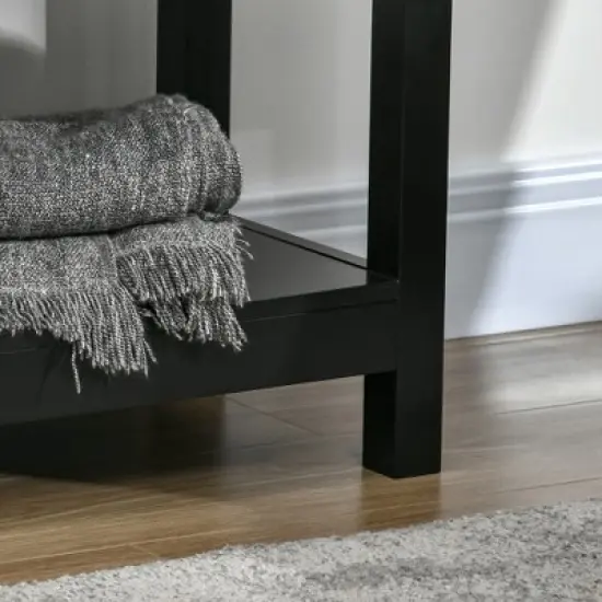 HOMCOM Sideboard, Glass Door Buffet Cabinet with Storage Drawers, Adjustable Shelves, Console Table for Living Room, Entryway, Black image {5}