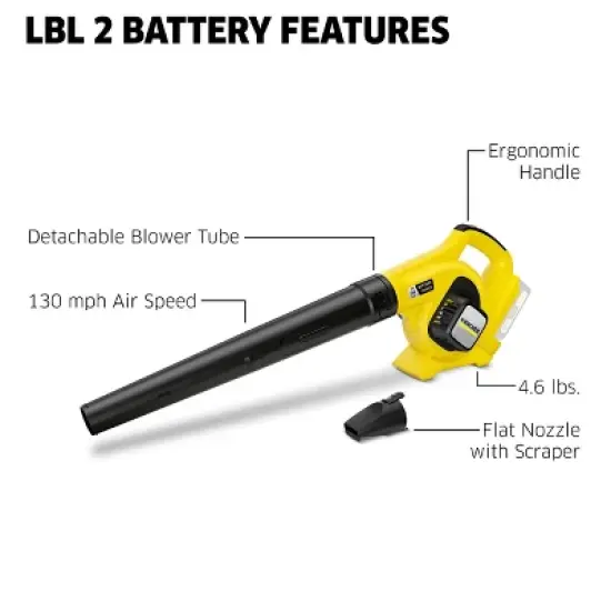 Karcher LBL 2 Battery Cordless Leaf Blower Tool Only image {2}