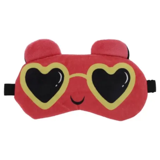 Unique Bargains Soft Cartoon Sleep Mask Love Glasses Deep Pink 1 Pc image {6}
