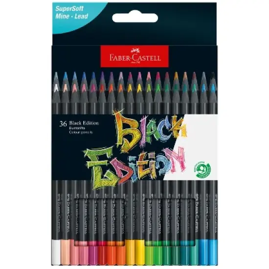 Faber-Castell Color Pencils Black Edition 36ct Box: Art Stationery, 2.8mm Point, Wood Material, Ages 13+ image {2}