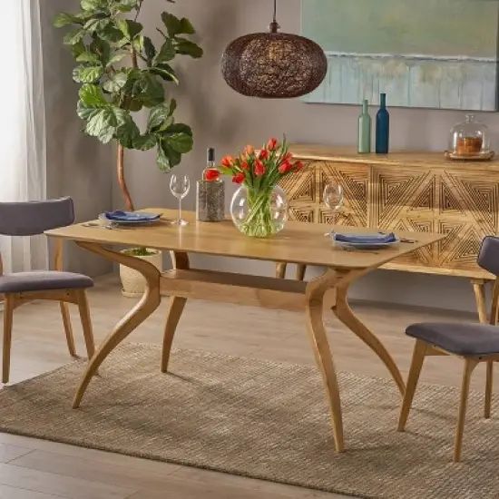 Salli Rectangular Dining Table - Natural Oak - Christopher Knight Home image {1}