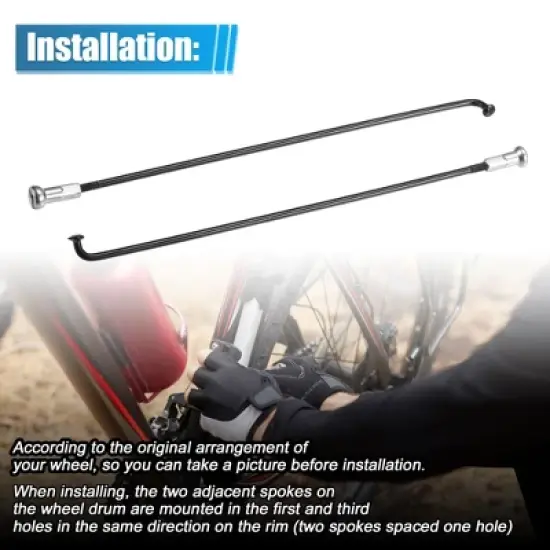 Unique Bargains 14G J Bend Bicycle Steel Spokes 36Pcs image {3}