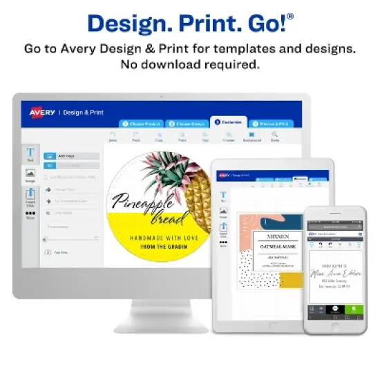 Avery Matte White Removable Square Labels with Sure Feed Technology, Print-to-the-Edge, 3" x 3" image {5}