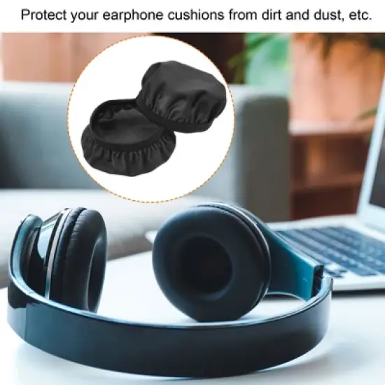 Unique Bargains Reusable Flexible Elastic Fabric Washable Headphone Covers 3 Pairs image {4}