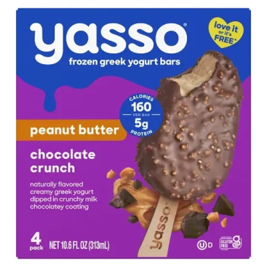 Yasso Frozen Greek Yogurt Indulgent Peanut Butter Dark Chocolate Crunch - 4ct image {9}
