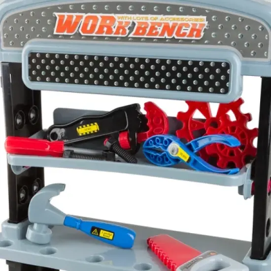 Pretend Play 75-Piece Tool Set & Adjustable Workbench by Hey! Play! image {6}