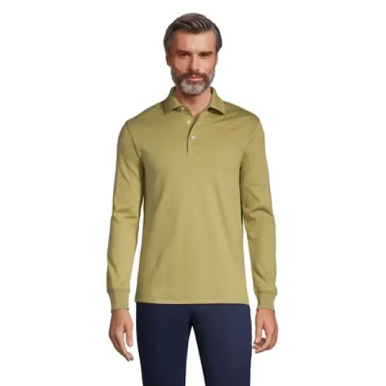 Lands' End Men's Long Sleeve Super Soft Supima Polo Shirt image {16}