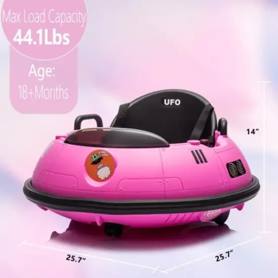 12V Kids Bumper Car with Remote Control, 360&deg; Spin, 3 Speed Modes, LED Flashing Lights image {2}