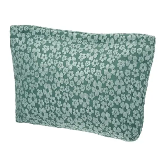 Unique Bargains Portable Travel Floral Canvas Zipper-Closure Makeup Bag 1 Pc image {10}