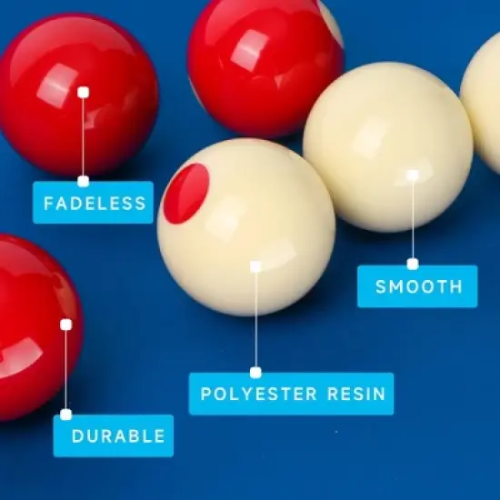 GSE 2-1/8" Regulation Size Bumper Pool Balls, Standard Set of 10 Ball Set, Bumper Pool Table Accessories image {2}