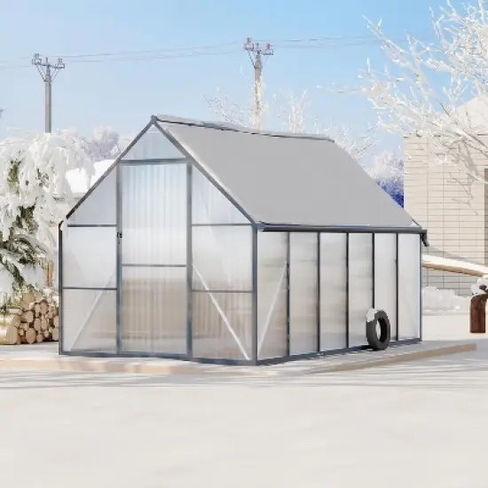 Aluminum-Framed Polycarbonate Greenhouse with Roof Vent image {7}