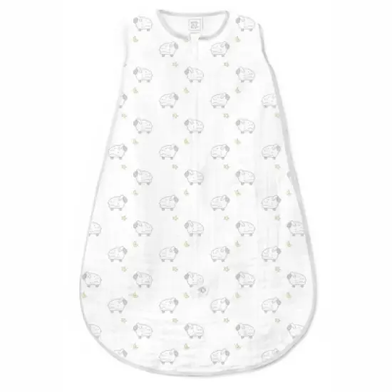 SwaddleDesigns Muslin Sleeping Sack Wearable Blanket - Sterling Lambs image {4}