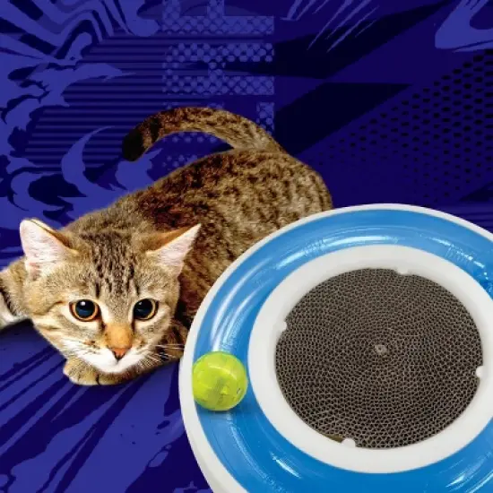 Nerf Cat 15" ABS Cyclone Track Ring Scratcher and LED Ball Cat Toy image {3}