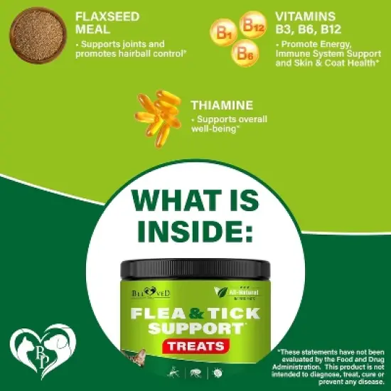 Beloved Pets Flea and Tick Support, Chewable Pils for Cats, Natural Pest Defense Oral Supplement Salmon Flavor 10 OZ - 1 Pack image {3}
