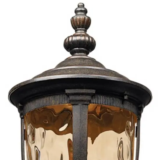 John Timberland Outdoor Post Light Fixture LED Veranda Bronze 37" Clear Hammered Glass for Exterior House Porch Patio Garden Yard image {2}