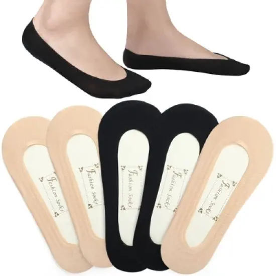 LotFancy 5 Pairs No Show Socks for Women Female, Hidden Low Cut Liner Socks, US Women Size 6-8.5 image {10}