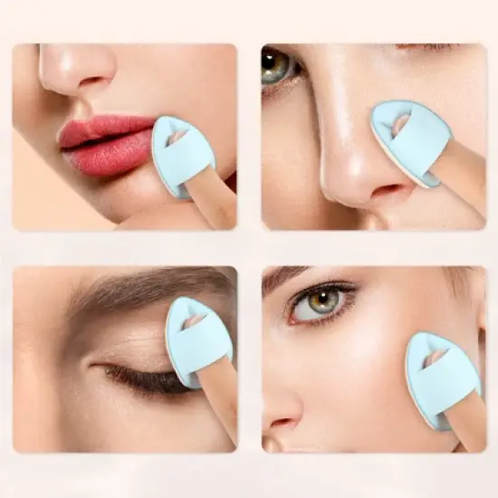 Unique Bargains Fingertip Powder Puff Beauty Makeup Tool 4 Pcs image {4}
