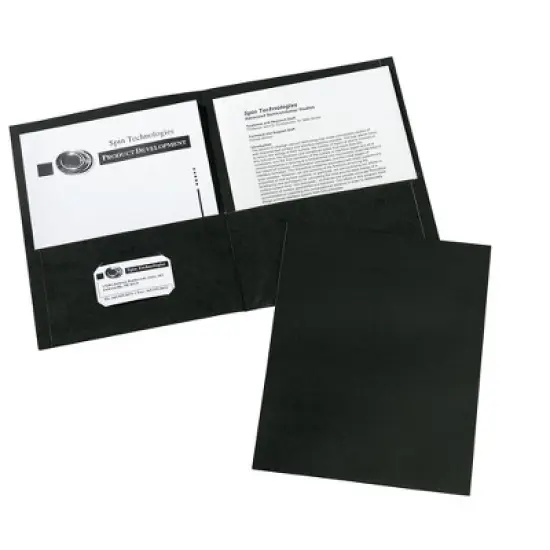 Avery Two-Pocket Folder 40-Sheet Capacity Black 25/Box 47988 image {1}