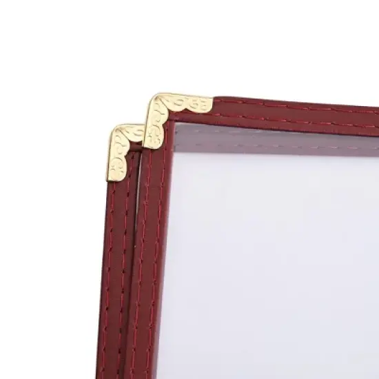 WeChef 30 Packs Restaurant Menu Covers 8.5 x 14" Double Fold 2 Pages 4 Views Burgundy Red image {4}