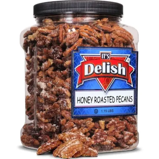 Honey Roasted Pecans by It's Delish, 1.15 LBS Reusable Jumbo Container image {7}